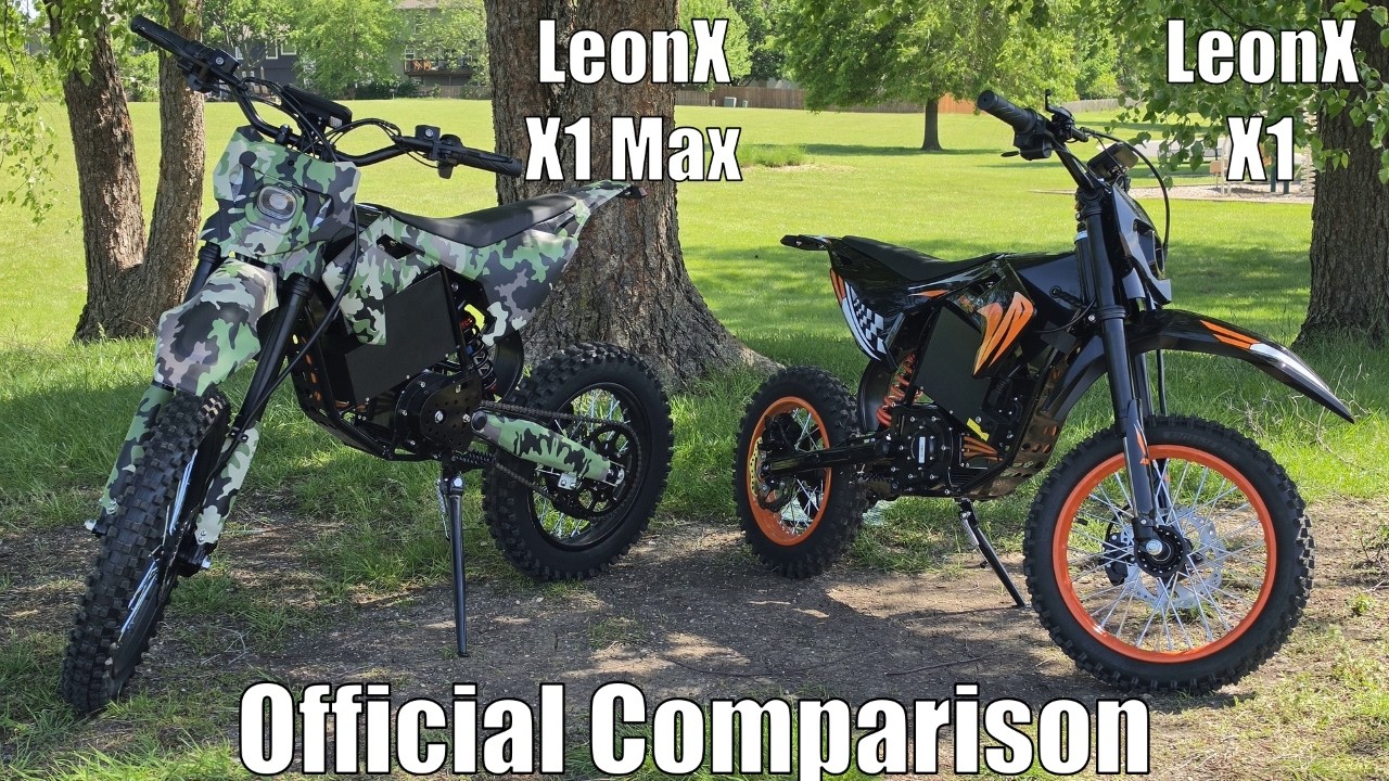 LeonX X1 против X1 MAX &mdash; официальное сравнение: электропитбайки со скоростью 50 миль/ч