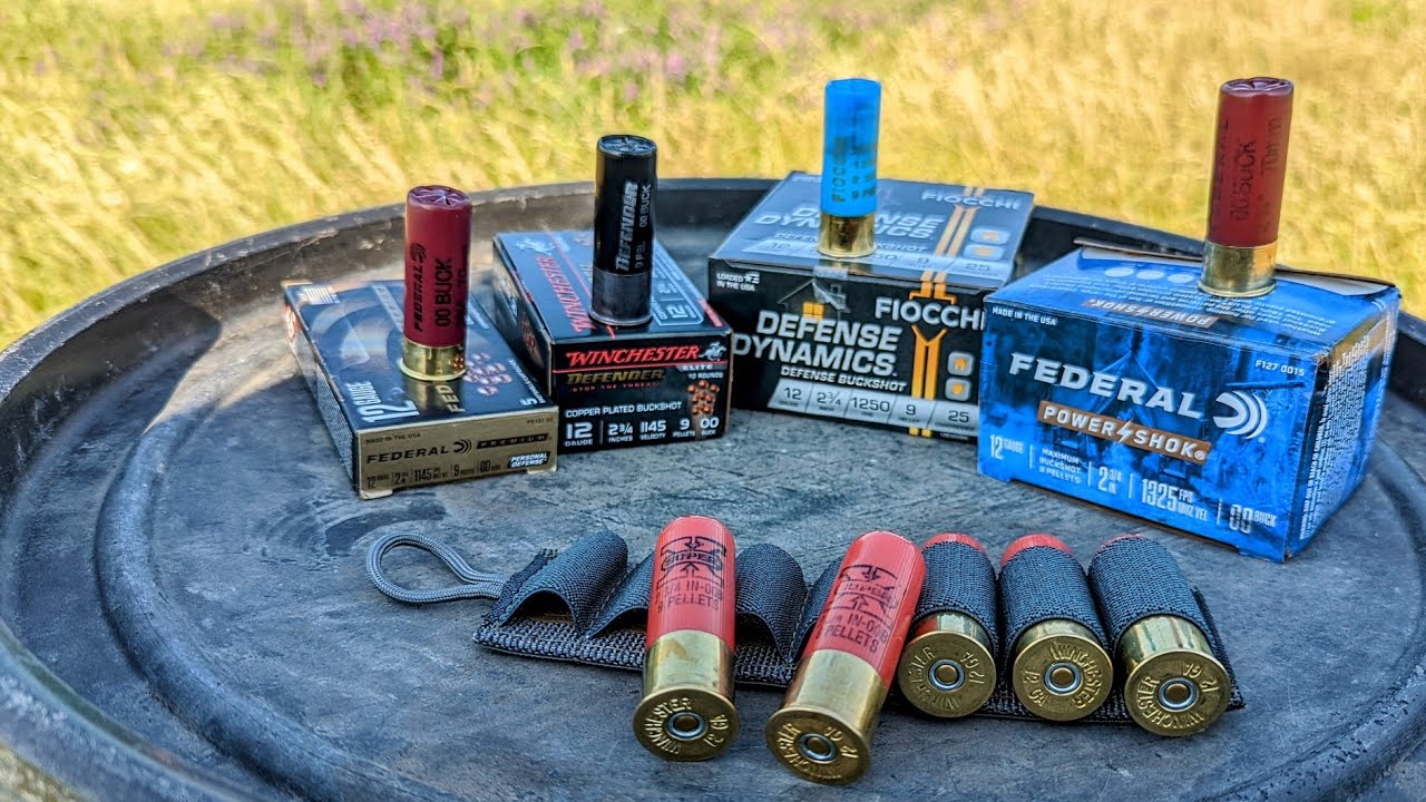 The best 12 gauge Buckshot? comparison Mossberg 590 Flitecontrol Winchester Defender Fiocchi Defens