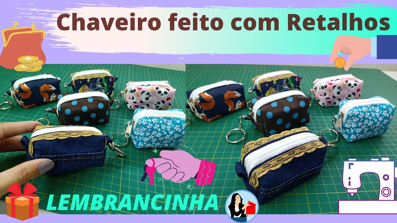 CHAVEIRO PORTA MOEDAS DE RETALHO