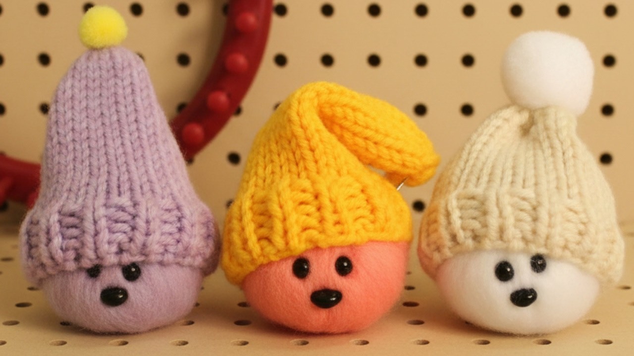 LOOM KNIT HATS Teeny Tiny Little Hats on a 24 peg Round Loom