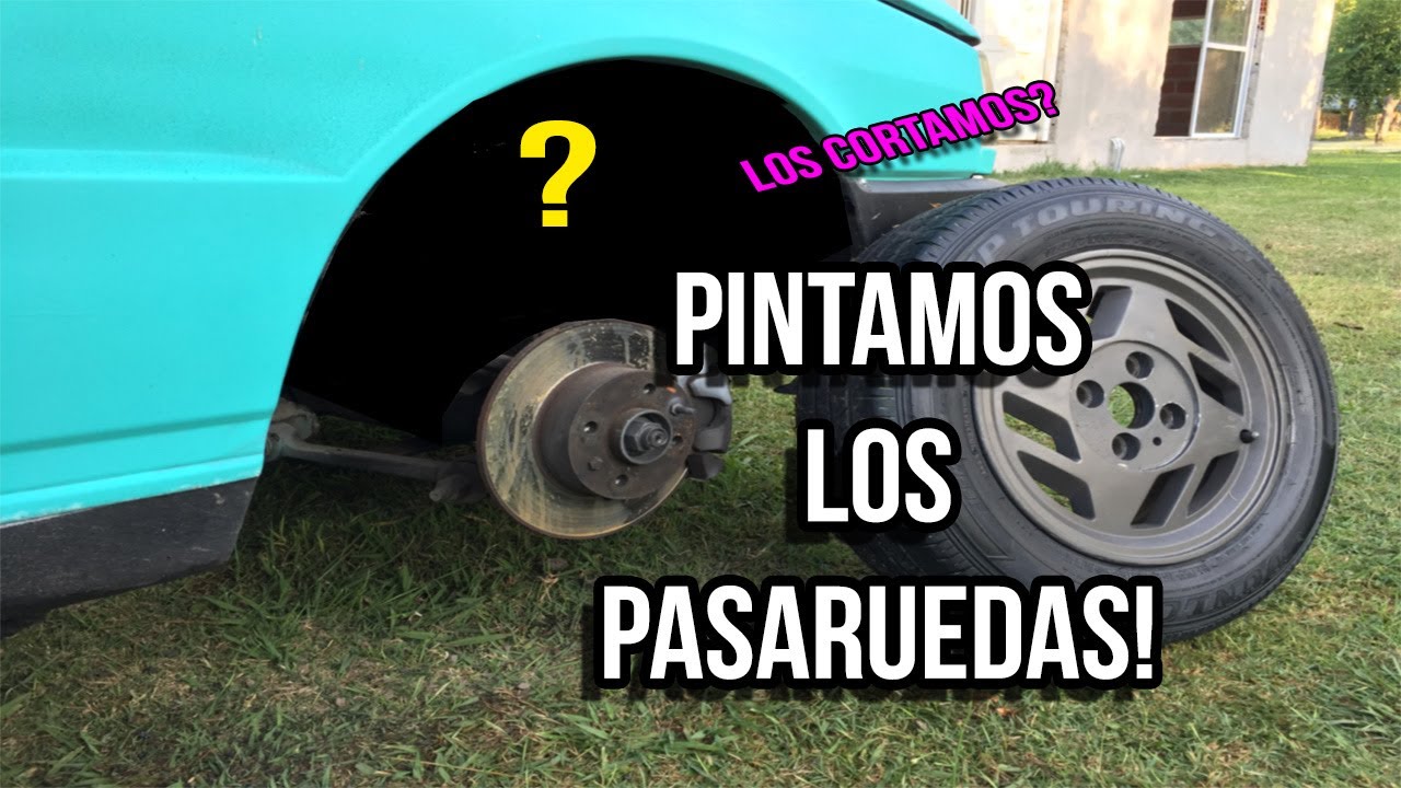 CORTANDO y PINTANDO PASARUEDAS FIAT UNO