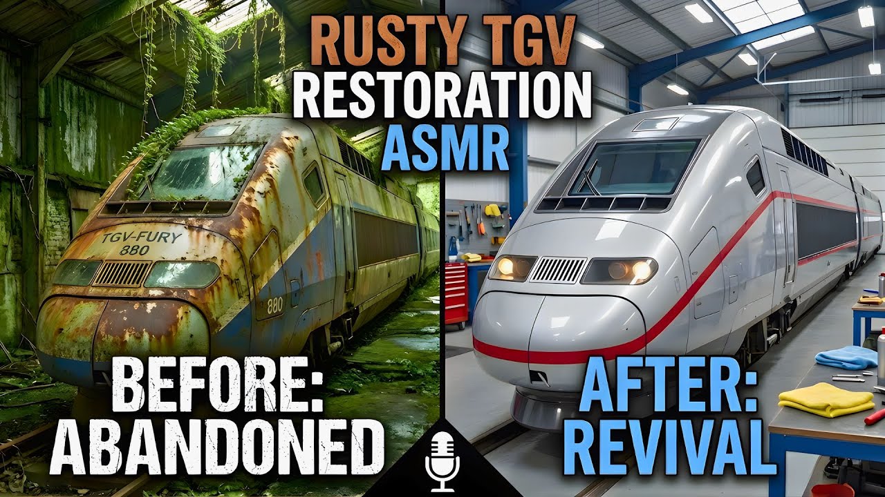Abandoned High-Speed Train Restoration ASMR | Rusty TGV-FURY 880 Abandoned to Revival