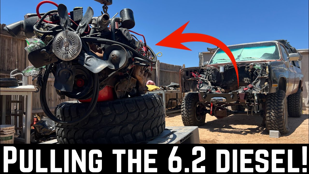PULLING THE 6.2 DIESEL FROM THE SQUARE BODY! LS Swap Prep Part 1