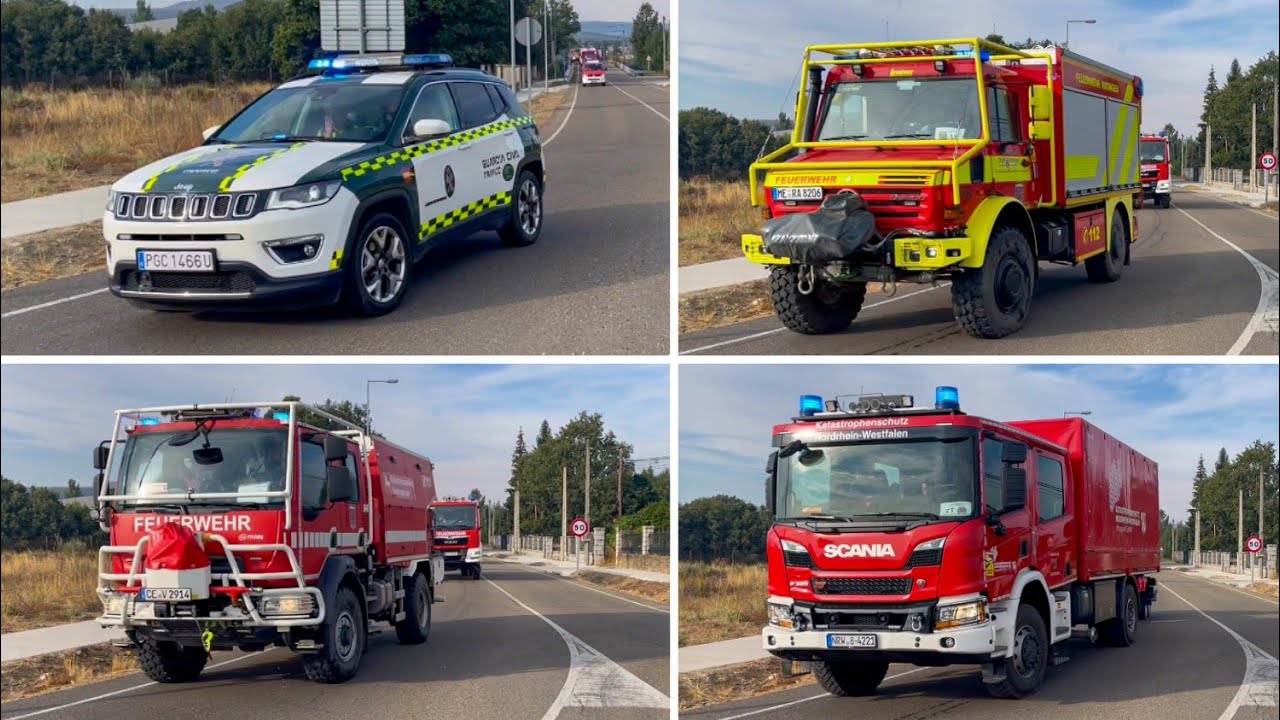 [Waldbrände Spanien] Einsatzfahrt Waldbrandmodul GFFF-V DE1 in Spanien