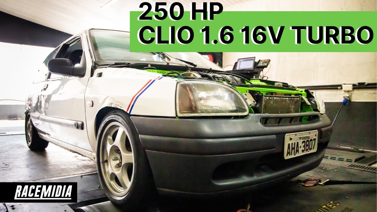 CLIO TURBO 1.6 16V DE 250HP NO DINAMÔMETRO - SURRA DESAVISADOS COM MOTOR DE MÉGANE!! - RACEMIDIA.