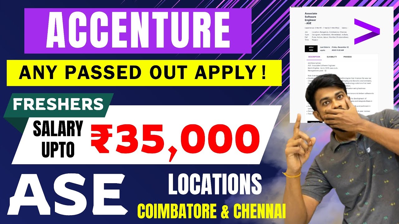 Any Passed Outs Ok ! Accenture ASE Role 2025 tamil | IT Jobs 2025 | jobs for tamizha