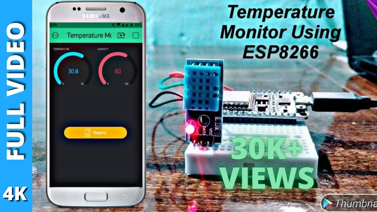Temperature Monitor Using Blynk IoT App || DHT11 Sensor ||Humidity Sensor || ESP8266 || NodeMCU
