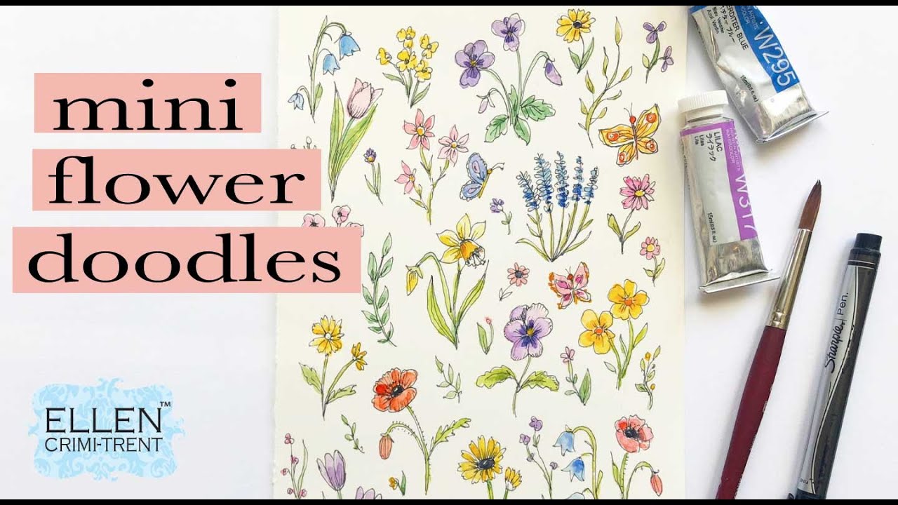 Mini Flower Doodles with Ink and Watercolor/Doodle Art