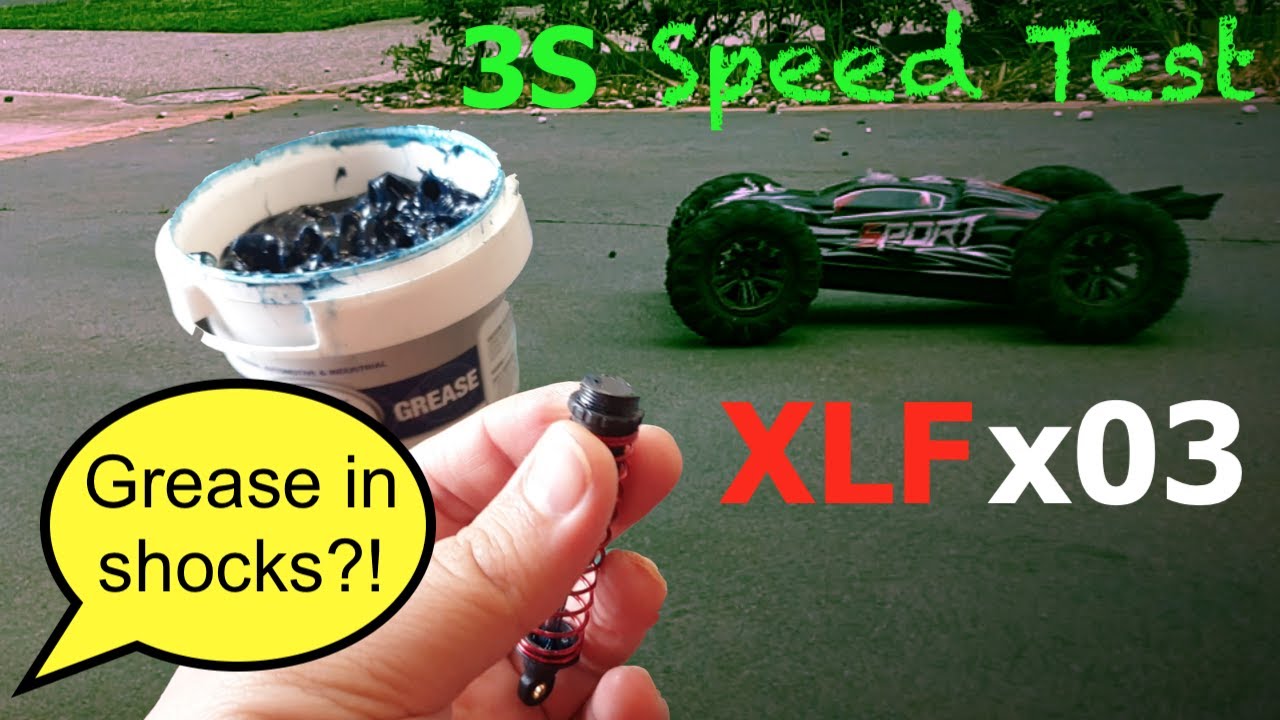 XLF X03 1/10 4WD Brushless RC 3S SPEED TEST and Greased Shocks