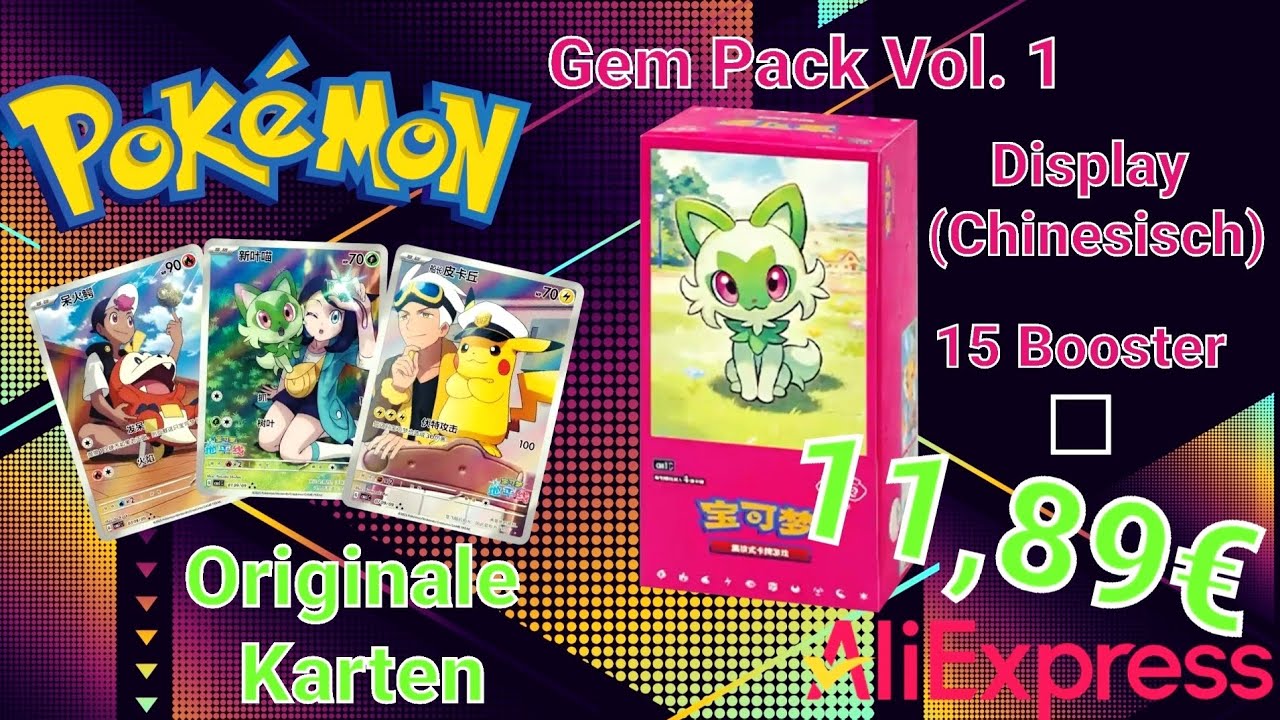 Originale Karten bei AliExpress für 11,89€. GEM PACK Vol.1 Display Chinesisch. Nicht verpassen!