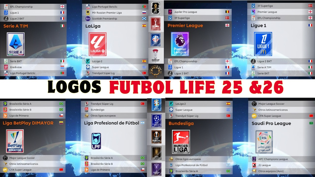 LOGOS HD PARA  FUTBOL LIFE 25 & 26🎮🔥