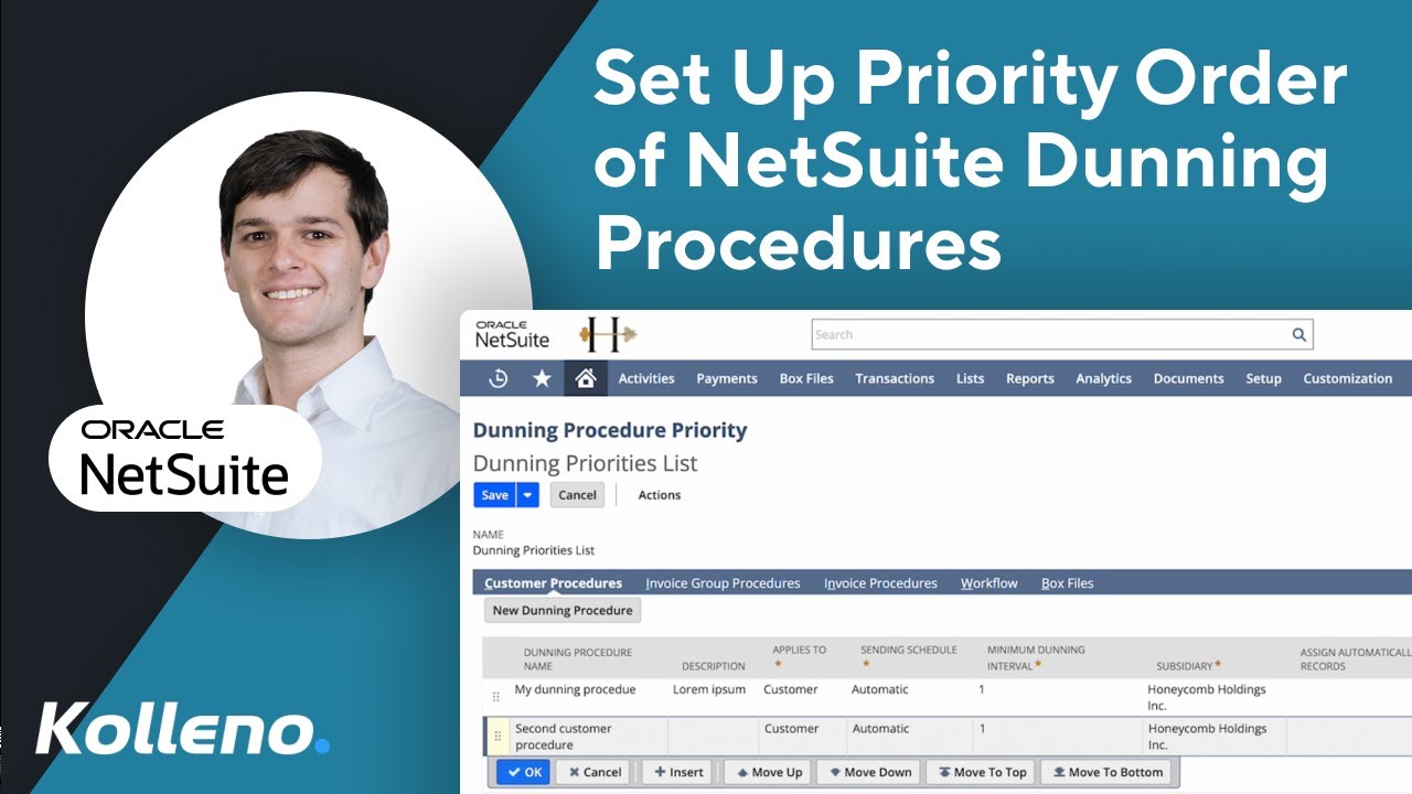 NetSuite Tutorial  |  How To Set Up Priority Order of NetSuite Dunning Procedures