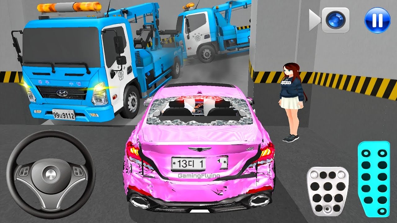 New Crashed car Stuck in Parking Garage - 3D Driving Class - 3D Driving Class Game - Car Game