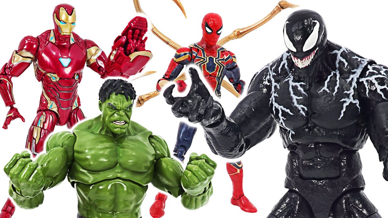 Marvel Avengers Hulk, Iron Man, Spider-Man VS Venom battle! | DuDuPopTOY
