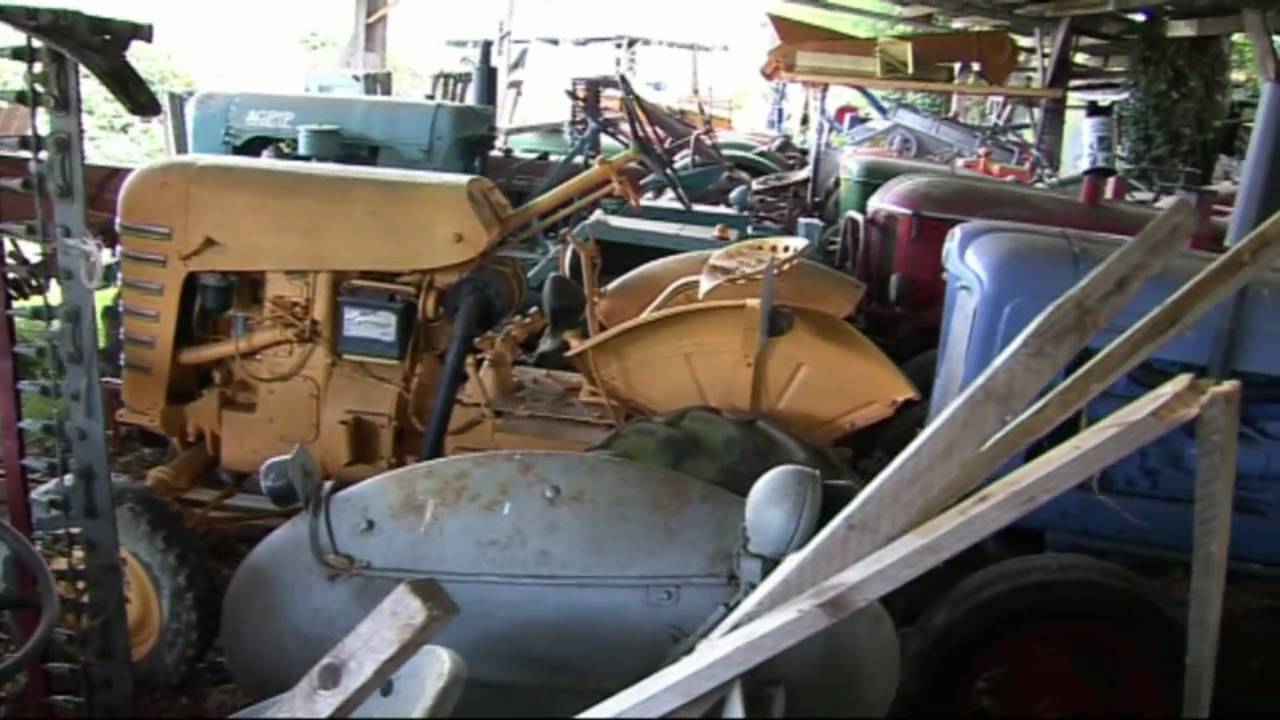OLD TRACTORS (PART 2) OLD TRACTORS, FARM MACHINERY IN OLD PRIVATE BARNS.