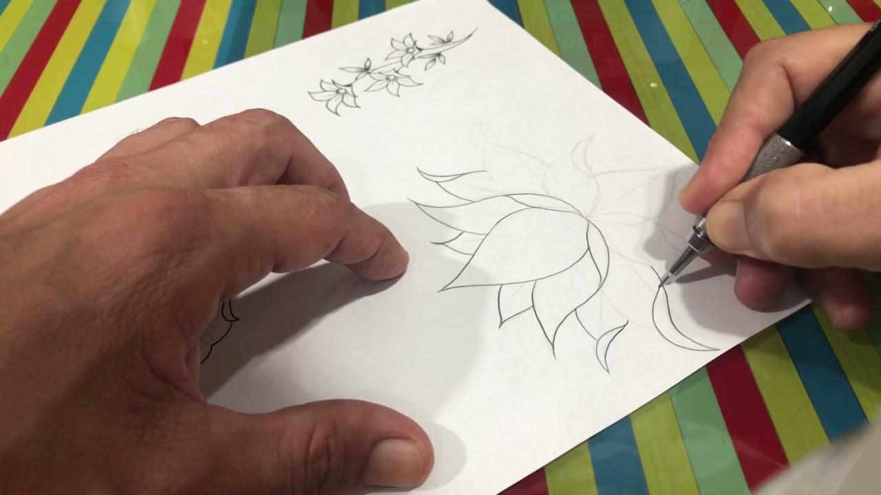 COMO DESENHAR UMA FLOR DE LÓTUS?! 😀 APRENDA A DESENHAR E TATUAR! Aula 62.