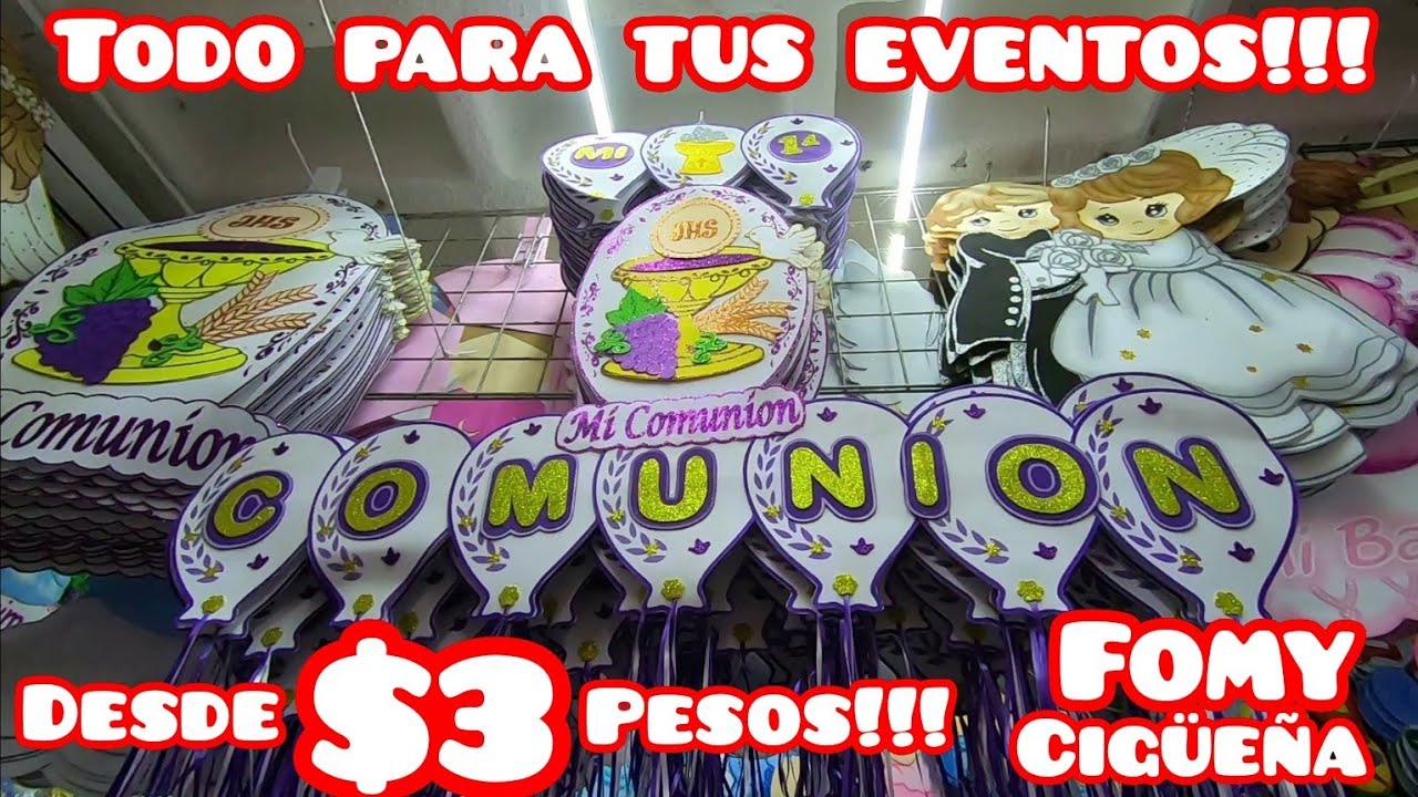 Fomy la cigüeña desde 3 pesos todo para tus eventos boda confirmación comunión baby shower barato!!!