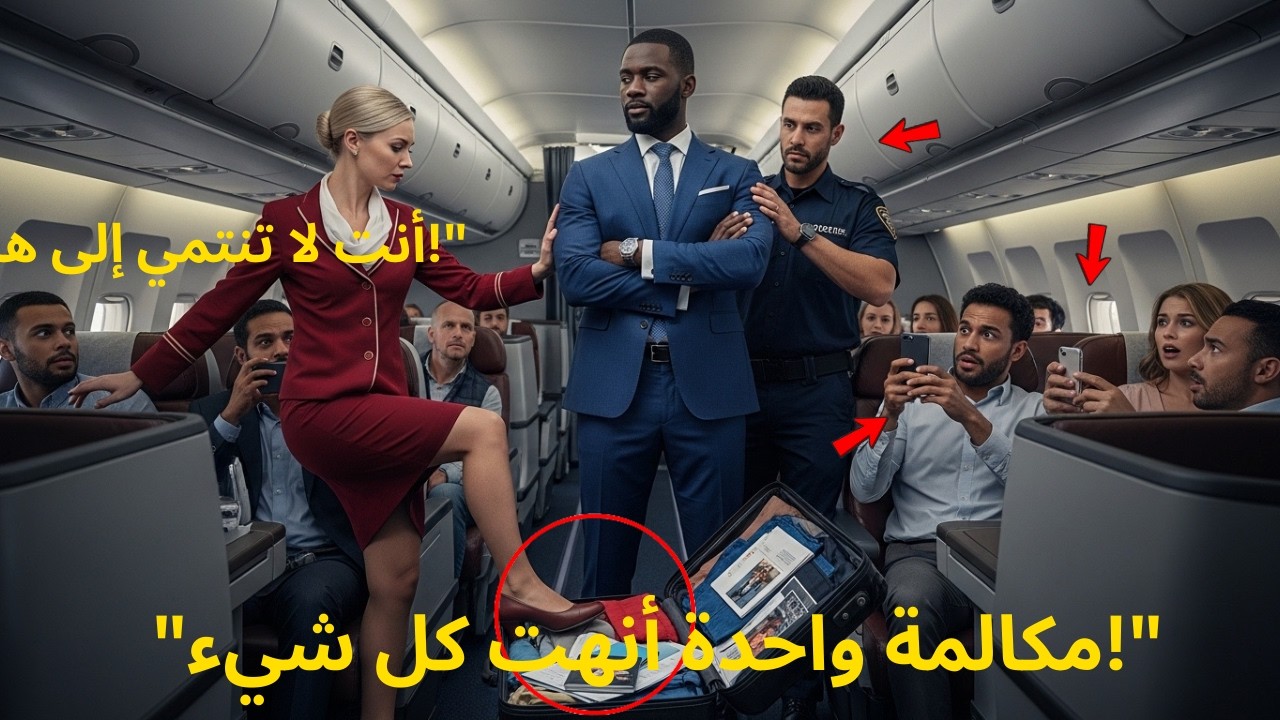 مضيفة طيران ركلت حقيبة رجل أسود… ولم تكن تعلم أنه المدير التنفيذي الذي أنهى مسيرتها بمكالمة واحدة!