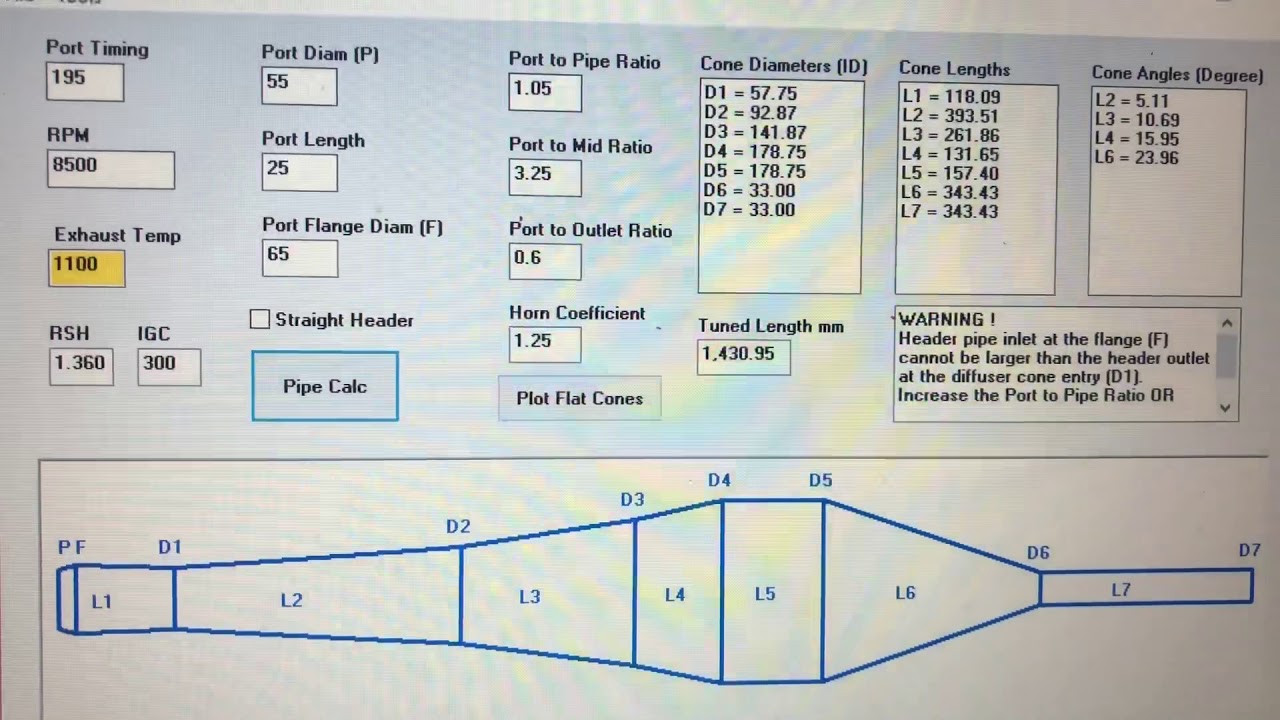 Two Stroke Exhaust Calculator