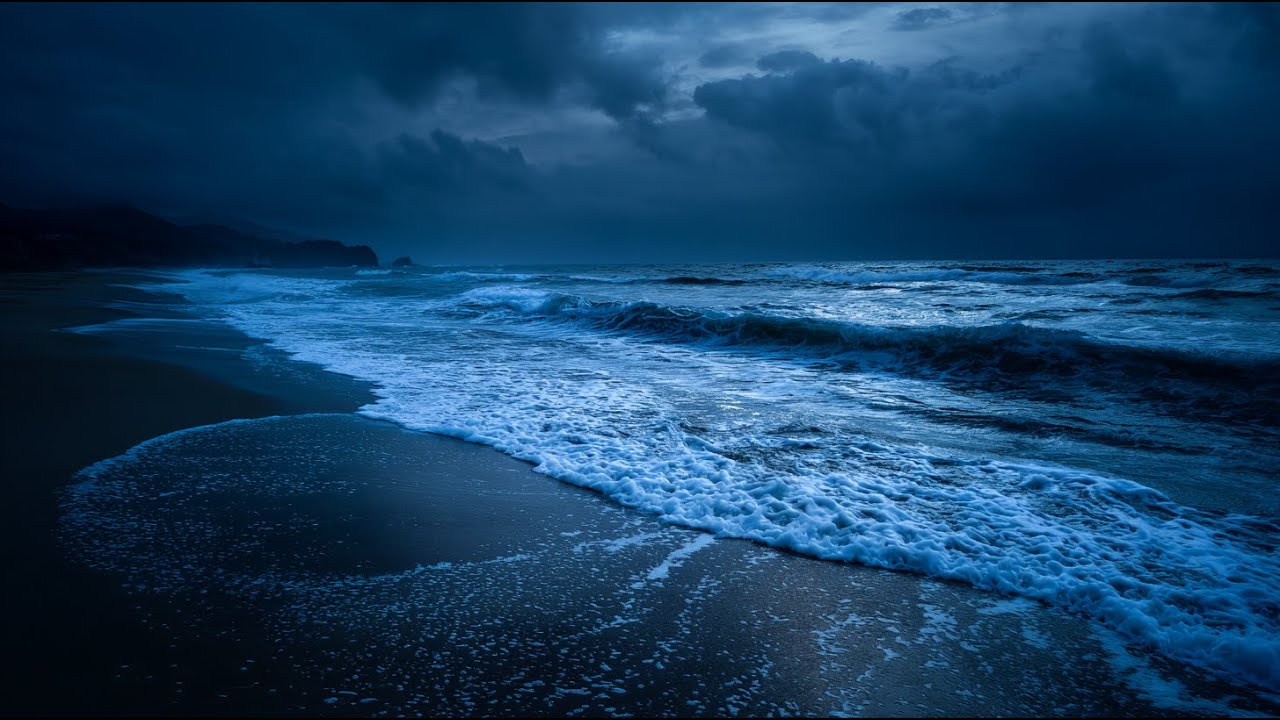 🔴 Ocean Waves for Deep Sleep | Healing Ocean Sounds for Anxiety With A Dark Screen And Rolling Waves