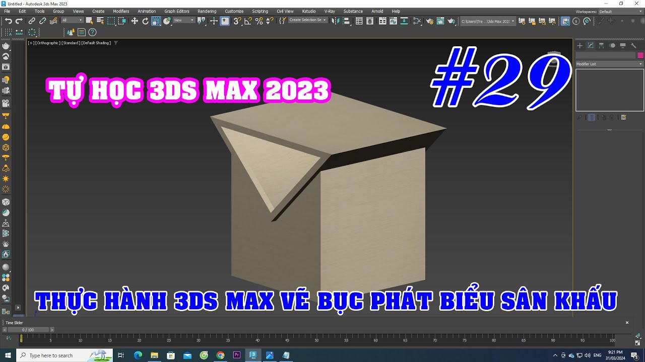 Изучение 3DS Max 2023 - Практика 3dMax: Моделирование сцены с трибуной - Бамбук Ngoc Duong