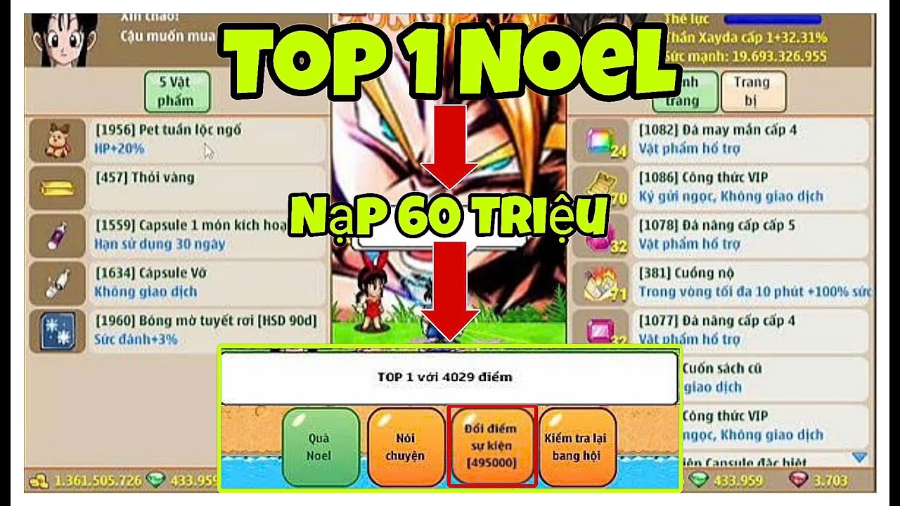 Ngọc Rồng Online | Quá Hớ Vì "Nạp 60 Triệu" Để Lấy Top 1 Noel 2025