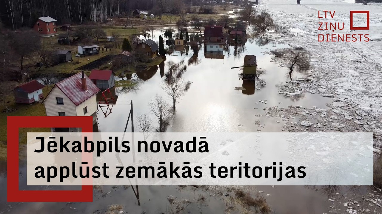 Ledus iešanas dēļ applūdušas zemākās teritorijas Jēkabpils novadā; pilsētā situācija stabila