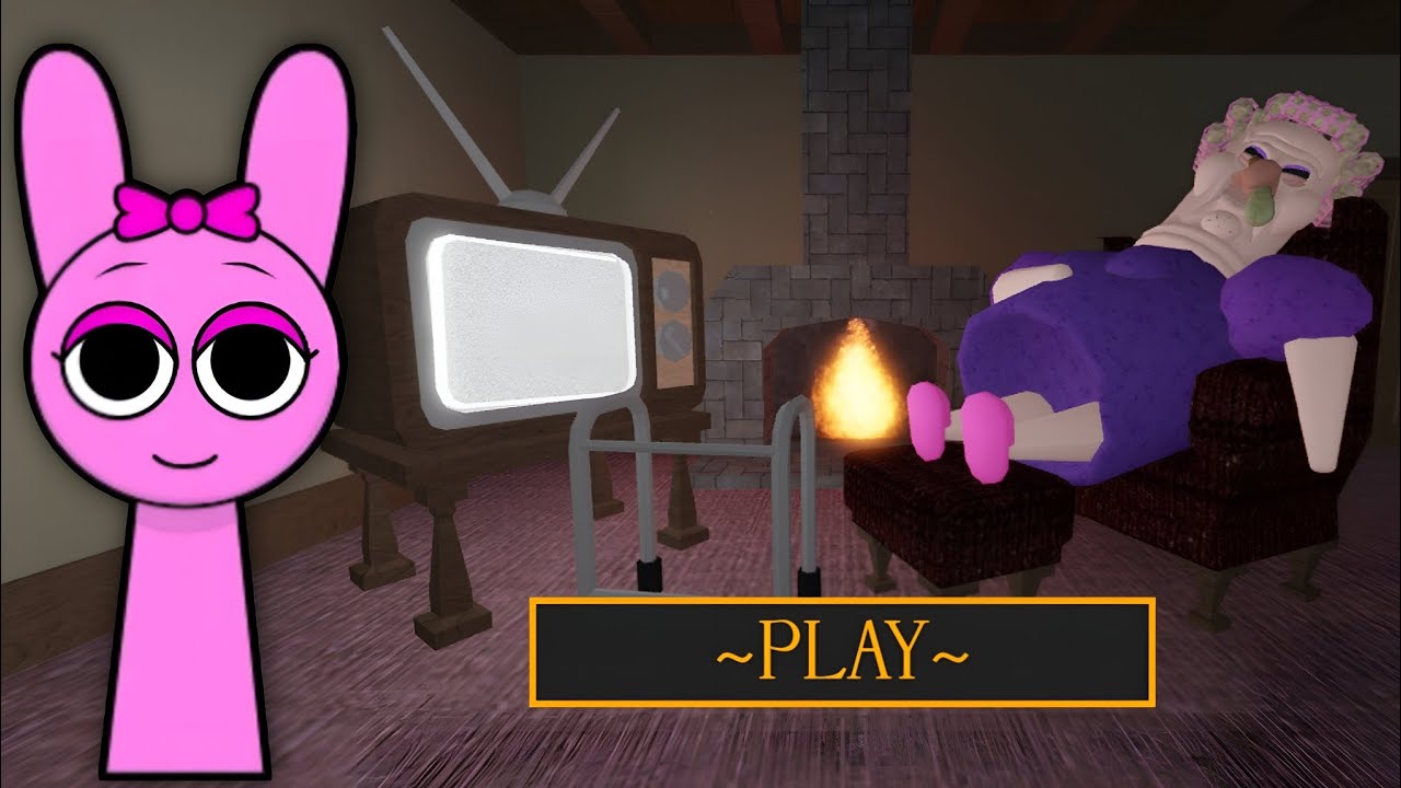 GRUMPY GRAN VS PINK SPRUNKI || HORROR GAME ESCAPE FULL GAMEPLAY - ROBLOX 