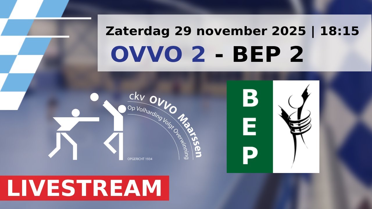 OVVO Maarssen 2 vs BEP 2 | Livestream (29-11-2025)