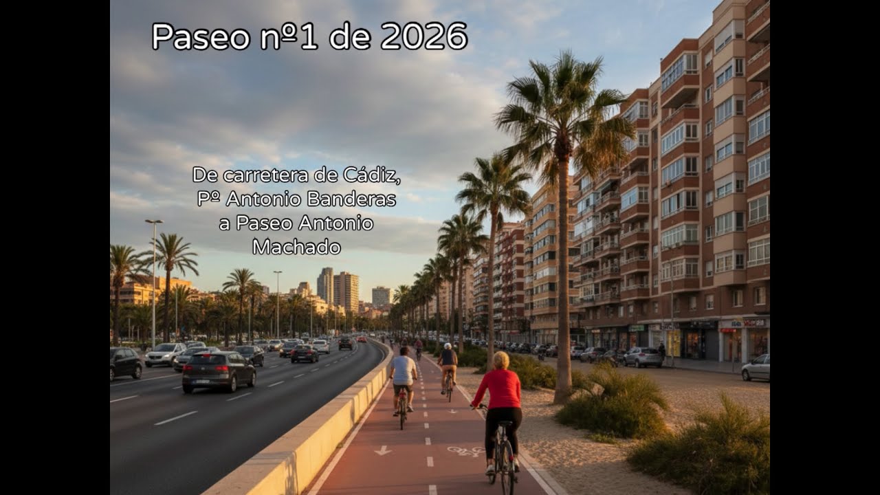 Málaga en Bici: De Carretera de Cádiz, Pº Antonio Banderas a Pº Antonio Machado