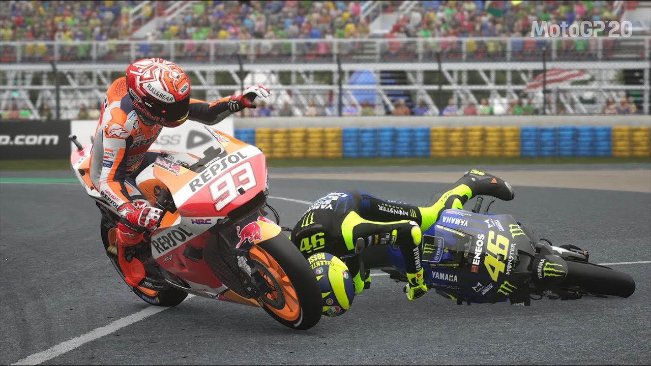 marquez dorong rossi sampai jatuh