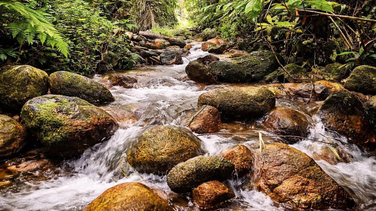 Peaceful Flowing Stream Sounds (2 Hours) | Relax, Sleep & Unwind Naturally