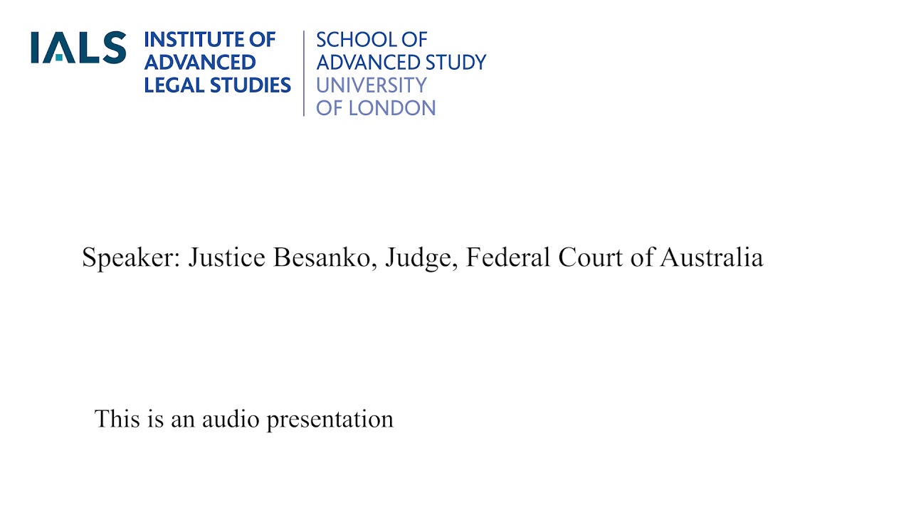 IALS Lunchtime Seminar: Legal Unreasonableness in Judicial Review- Australia and the United Kingdom