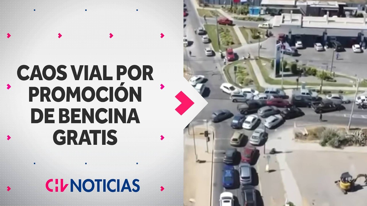 Promoci&oacute;n de una hora de bencina gratis provoc&oacute; caos vial en San Felipe - CHV Noticias