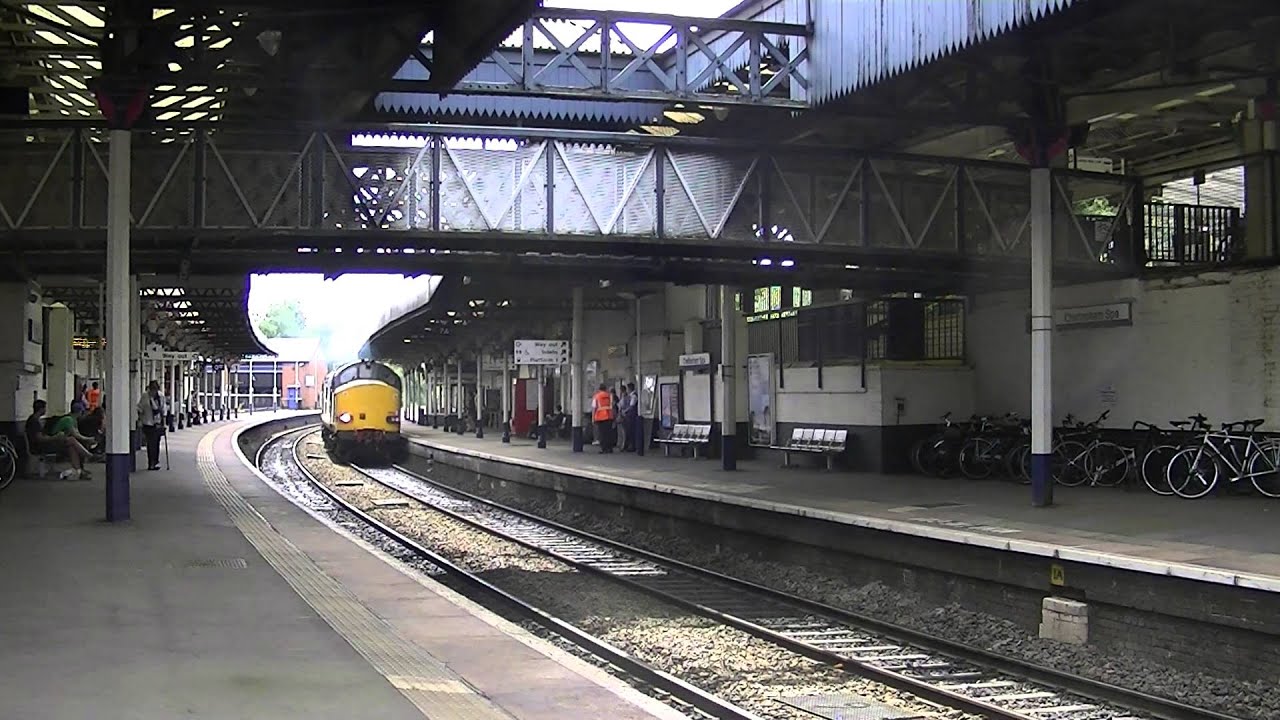 37612 & 37603 pass through cheltenham with nuclear flasks from berkeley to crewe