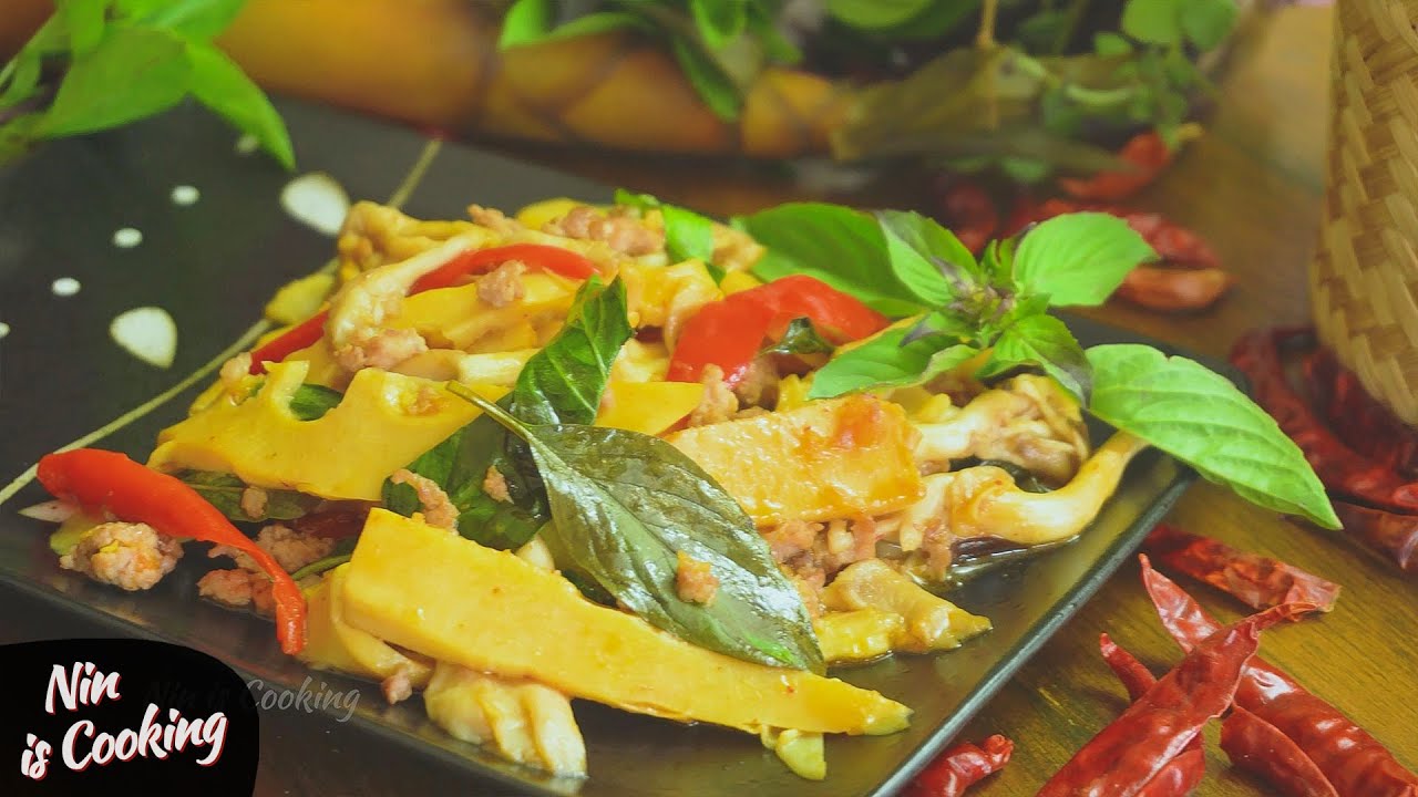Thai Bamboo Shoot Stir Fry | Bamboo Shoots Mushroom Recipe