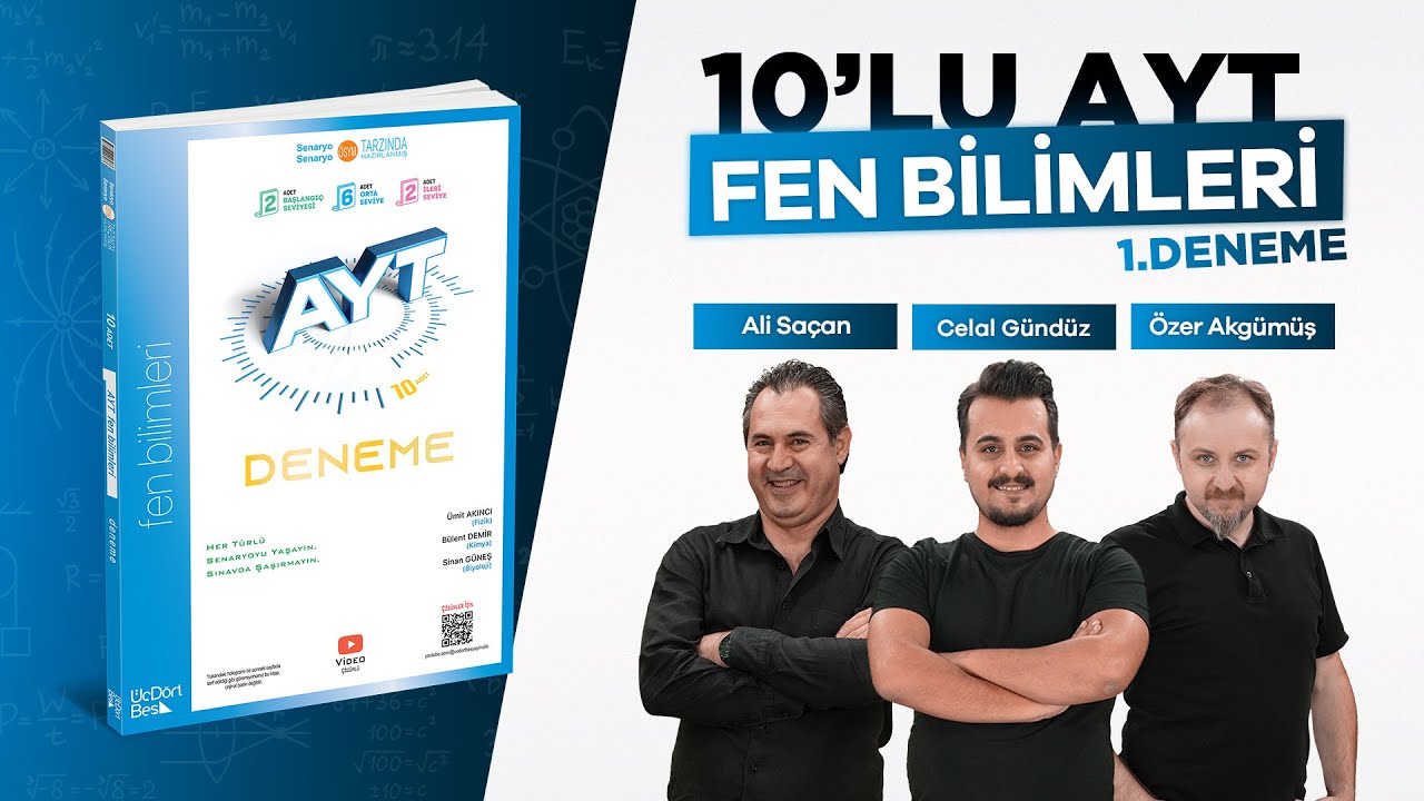 ÜÇDÖRTBEŞ YAYINLARI 10'LU AYT FEN BİLİMLERİ DENEMESİ 2026 DENEME-1