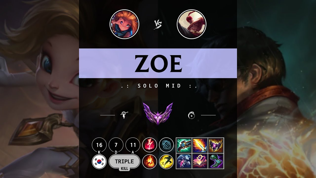 Zoe Mid vs Lee Sin - KR Master Patch 14.10