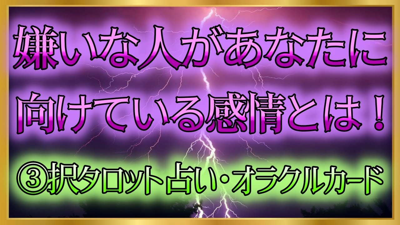 【🔮裏タロット】⚡嫌いな人があなたに向けている感情とは！⚡