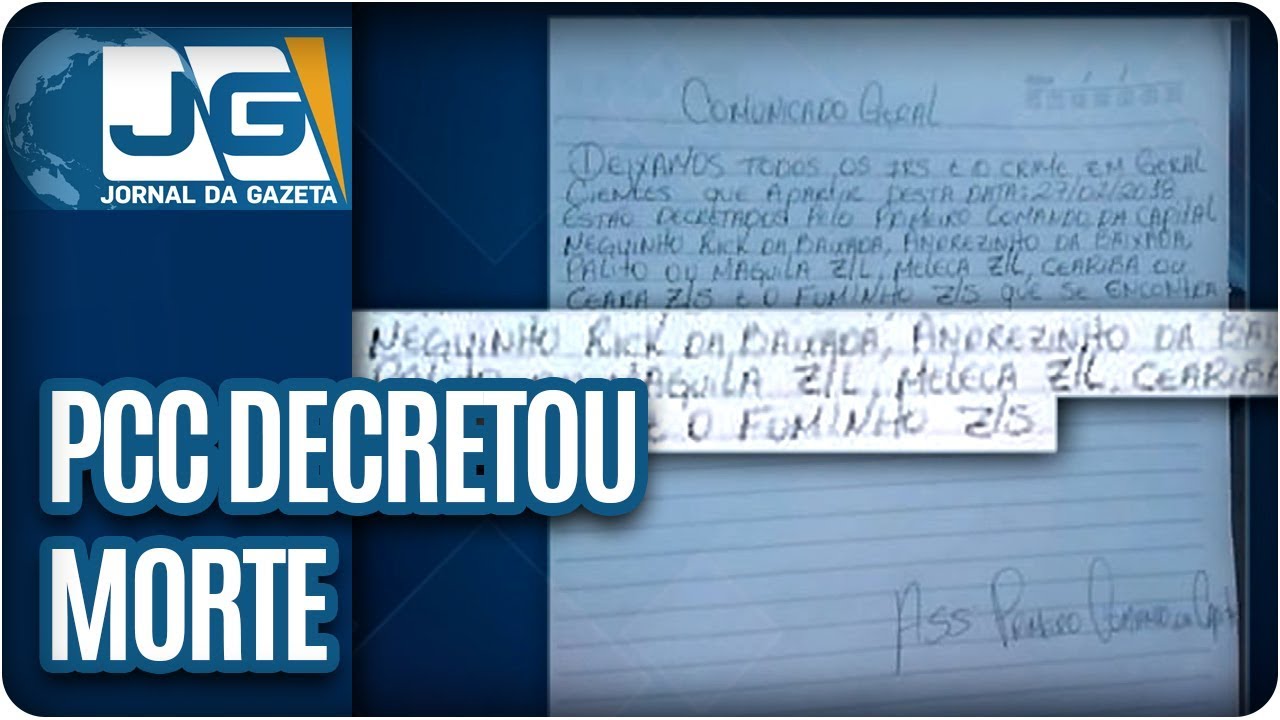 MP confirma que PCC decretou morte de membros da facção criminosa