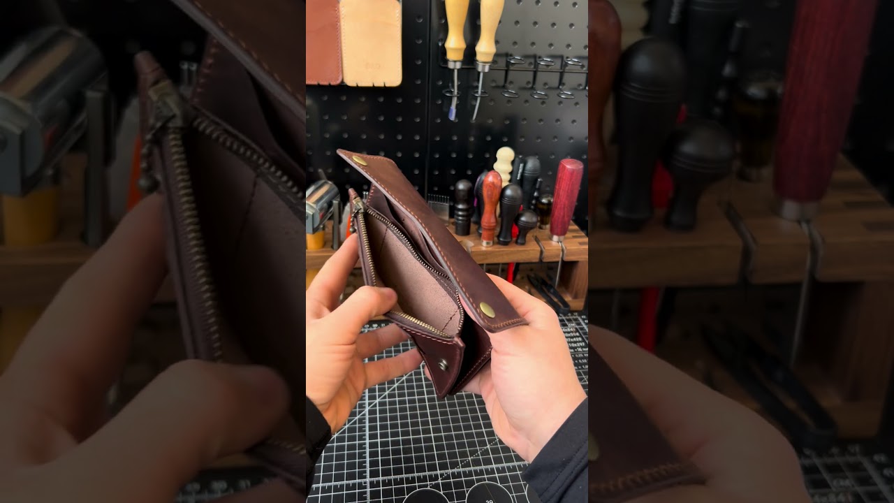 Brown tracker wallet from Ponte Wax #italianleathercraft#waxedleather#dailycarrygear#artisanwallet