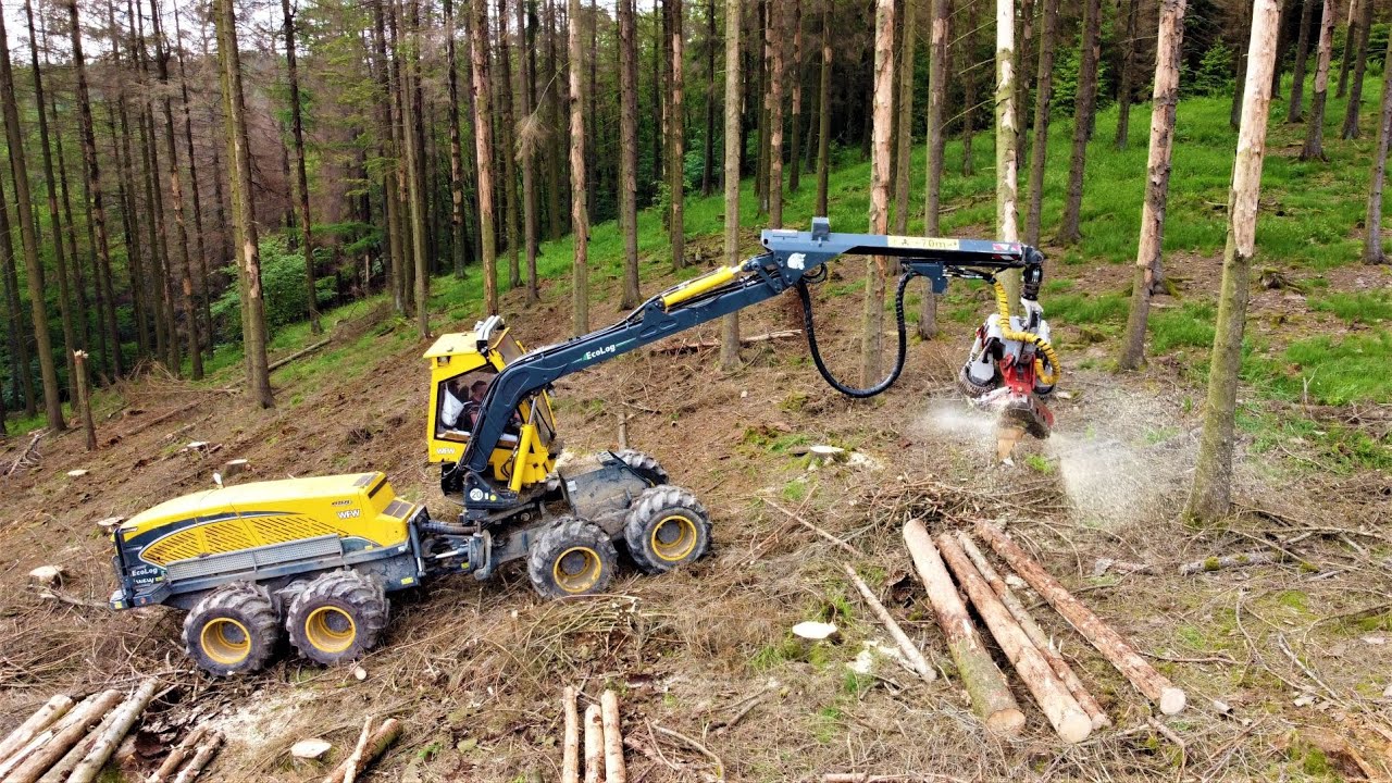 🌲 *long WOLF in Action* • WFW Ecolog 688E • Harvester in Action • Forsttechnik Achenbach • Part-2 🌲