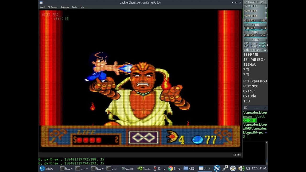 Byuu v4 PCE - SPGFX Native Test 48fps NVENC x64 + Sound (Core i3 8350K) + Nvidia 440.66