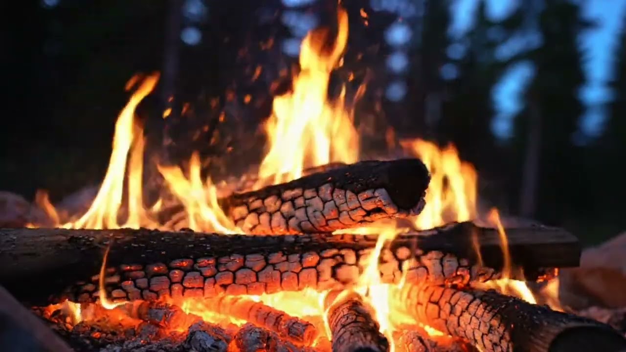 Serene Campfire with Starry Night Ambience