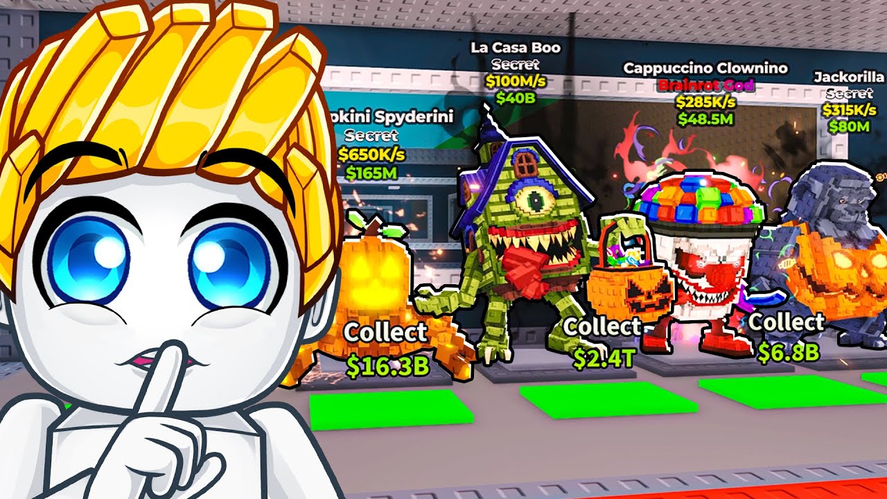 我偷走了萬聖節可怕南瓜幸運方塊裡的所有腦腐怪物！【Roblox 機械磚塊】