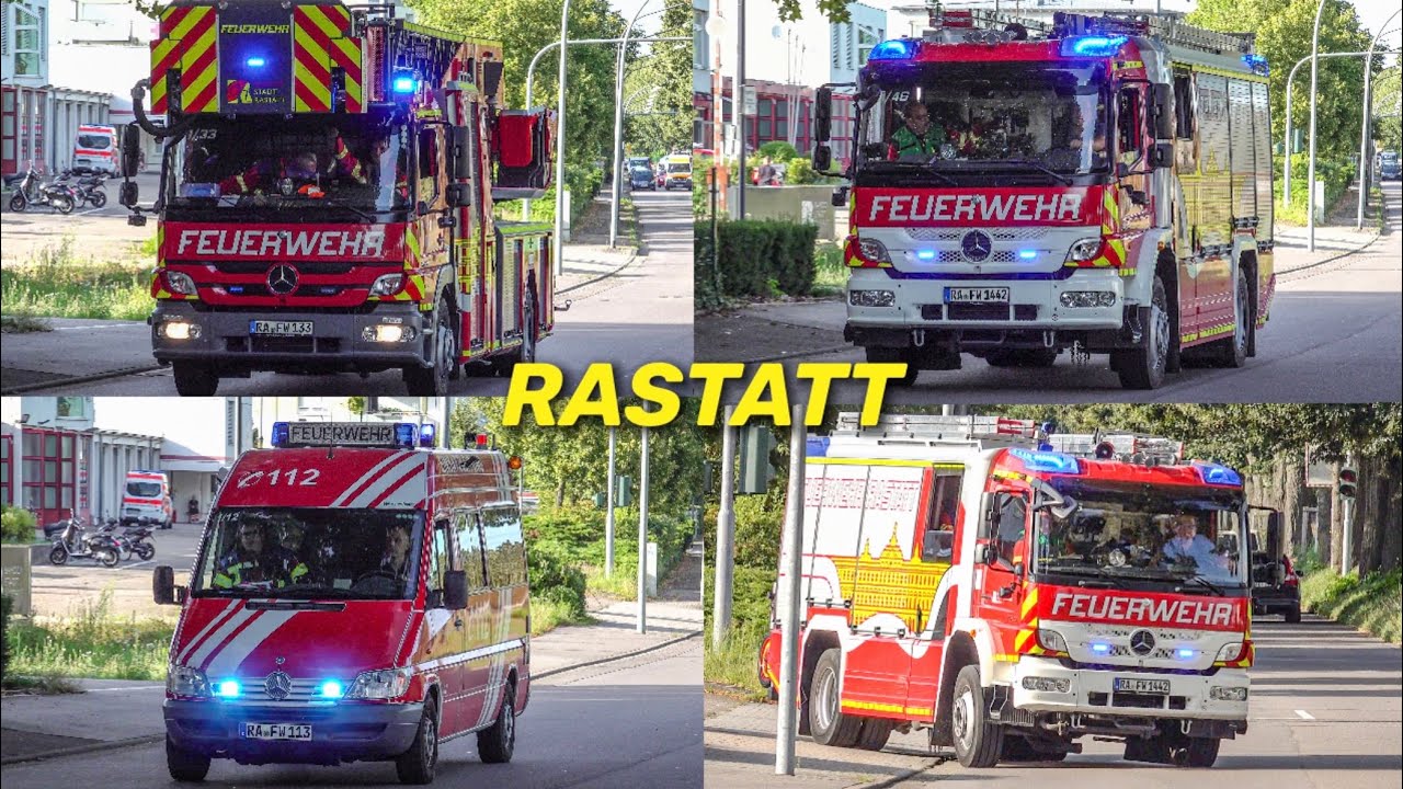 [ANKOMMENDE FF'LER 🏃] Einsatzfahrten Feuerwehr Rastatt zu ausgelöster BMA 🚨| DAUERHORN 🔊