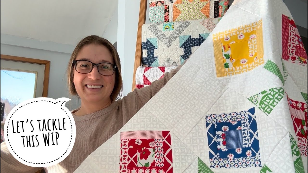 Let's finish this work in progress, what I do if things aren't lining up in my quilt, VLOG
