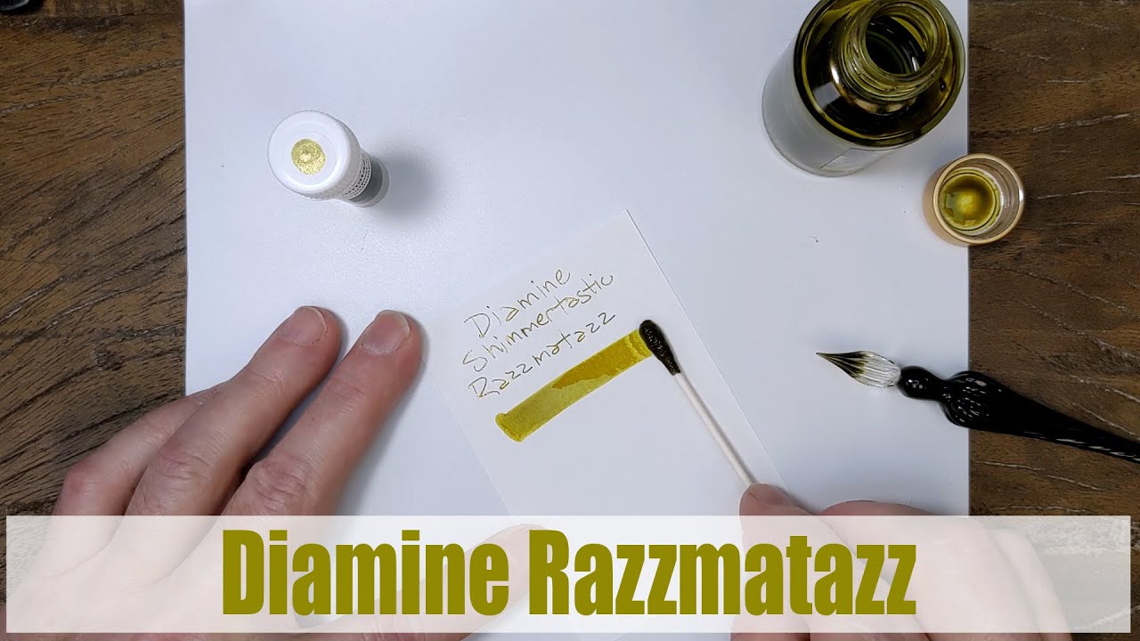 Diamine Shimmertastic Razzmatazz writing sample