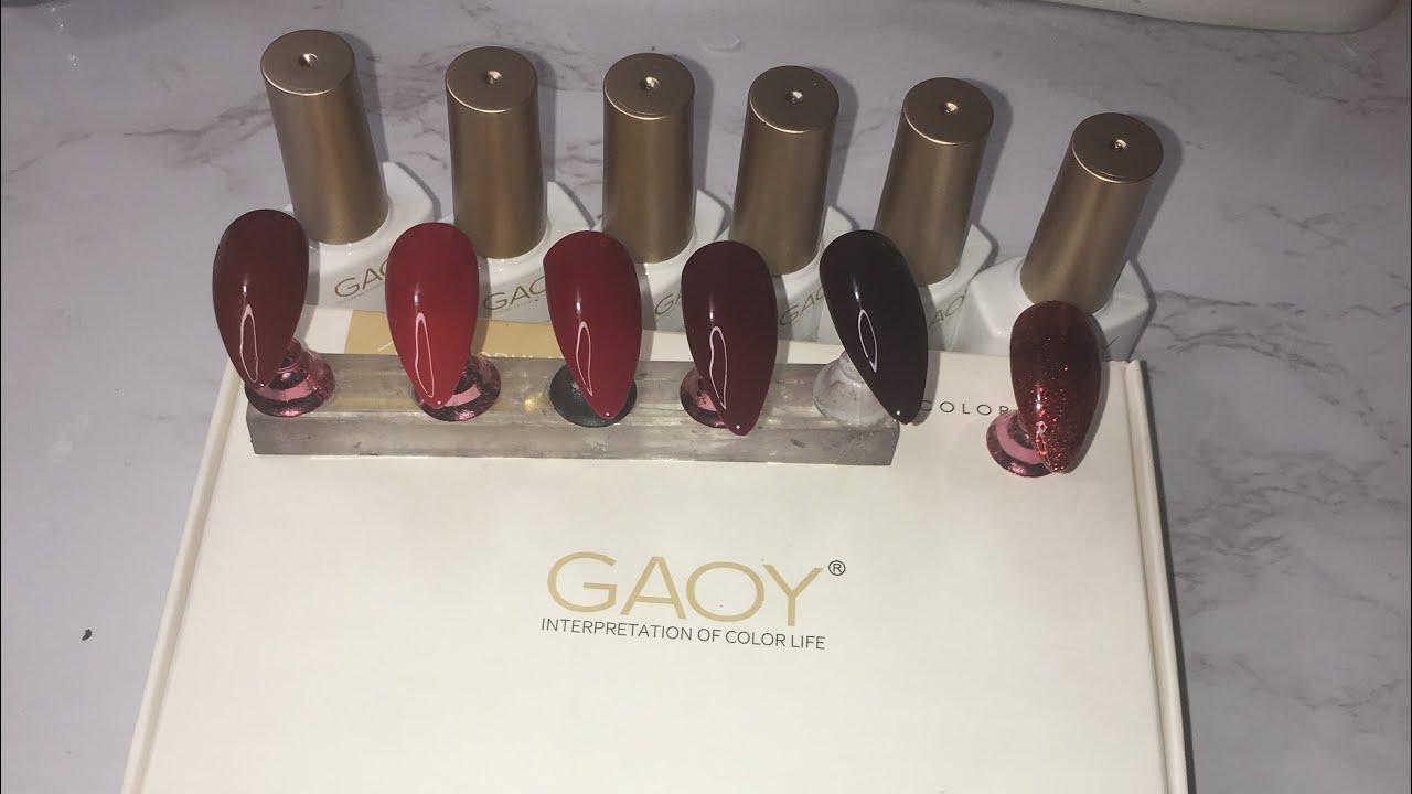 ASMR- GAOY Gel Polish set- Swatching- Gum Chewing + Soft Spoken