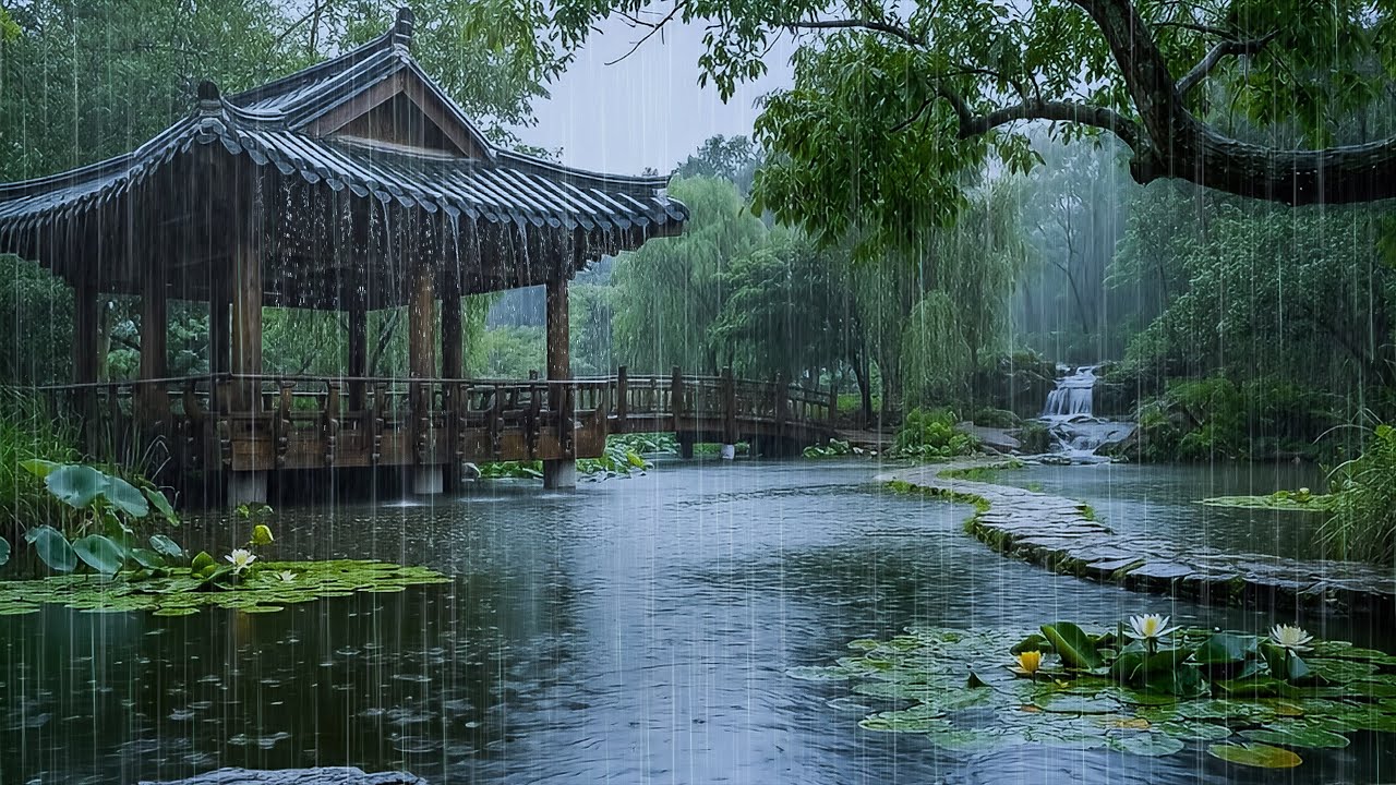 Rainy Day at Beautiful Forest Lake | Nature Forest Rain ASMR to Fall into Deep Sleep